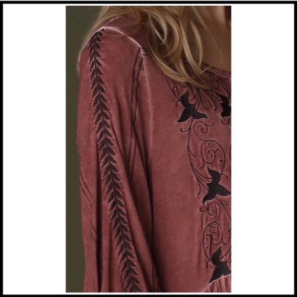 POL Embroidered Dress. Red Brick. - Picture 3 of 11